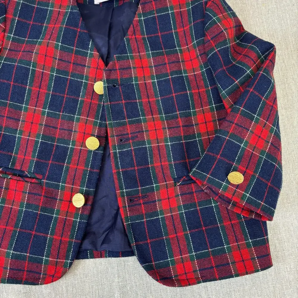 VINTAGE Lord and Taylor little‎ girls blazer, Tartan Plaid, size 2